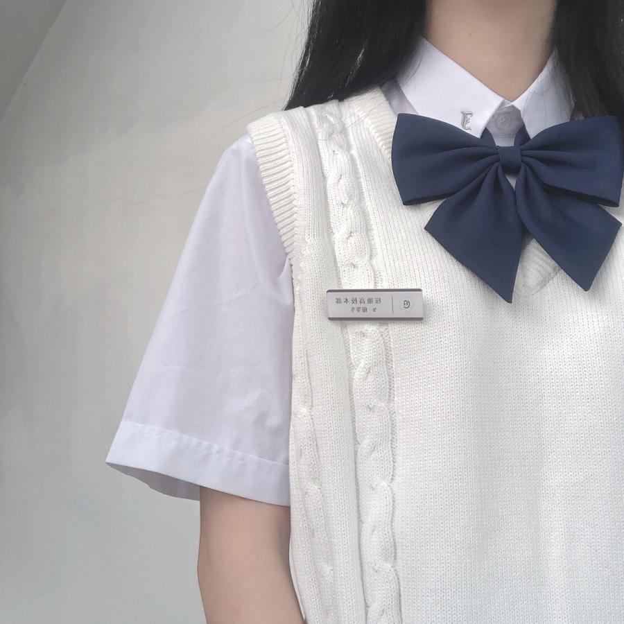 年間使いやすい綿100%ケーブル編み学生制服Vネックニットスクールベスト９ゲージ |  | 18