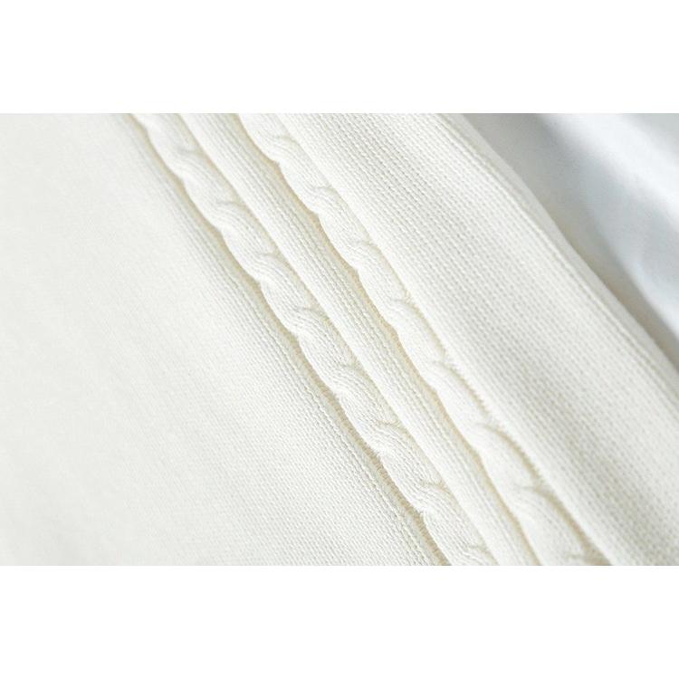 年間使いやすい綿100%ライン入りケーブル編み学生制服Vネックニットスクールベスト９ゲージ |  | 10