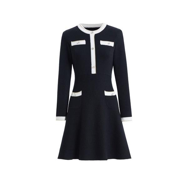 hopeshow ニットワンピース チュニック 着痩せ 体型カバー長袖 | 