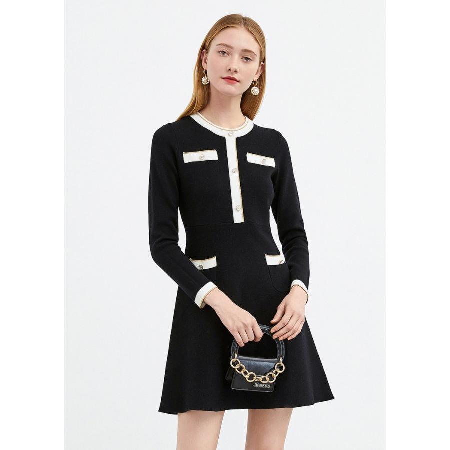 hopeshow ニットワンピース チュニック 着痩せ 体型カバー長袖 |  | 01