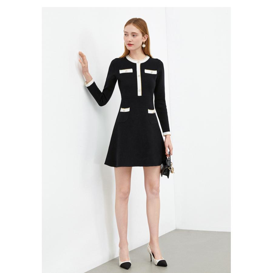 hopeshow ニットワンピース チュニック 着痩せ 体型カバー長袖 |  | 03