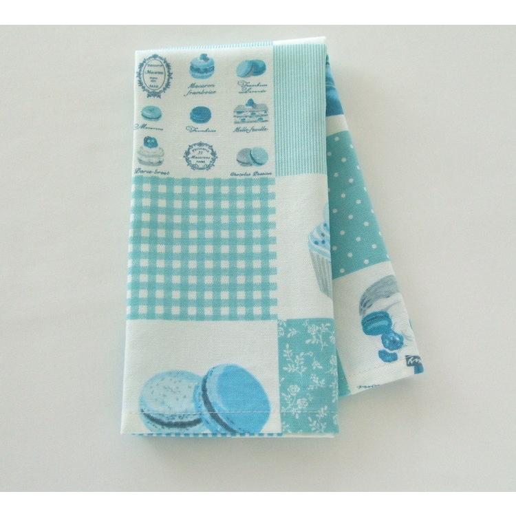 ランチョンマット40×40【水色のスウィーツ柄・マカロン、カップケーキ】綿 女の子 |  | 04