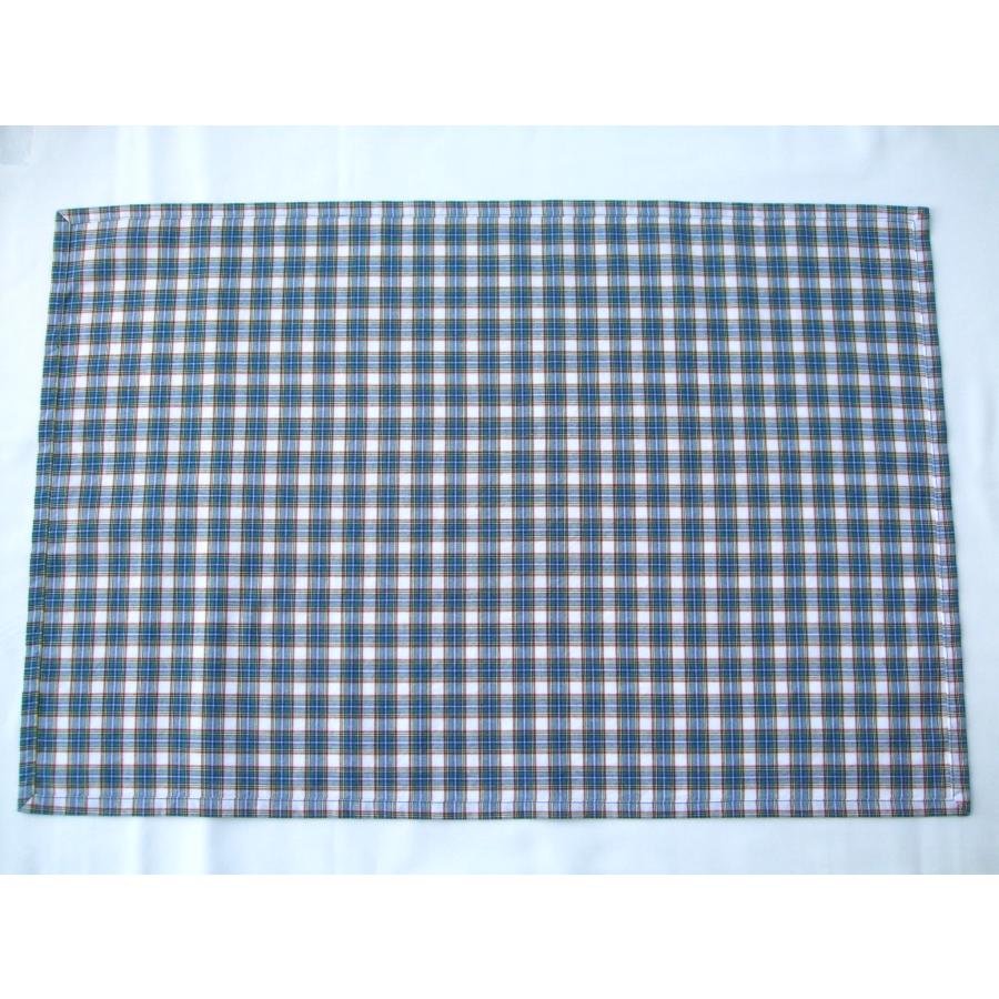 給食用ランチョンマット60×40【ブルーのチェック】綿・薄地 |  | 03