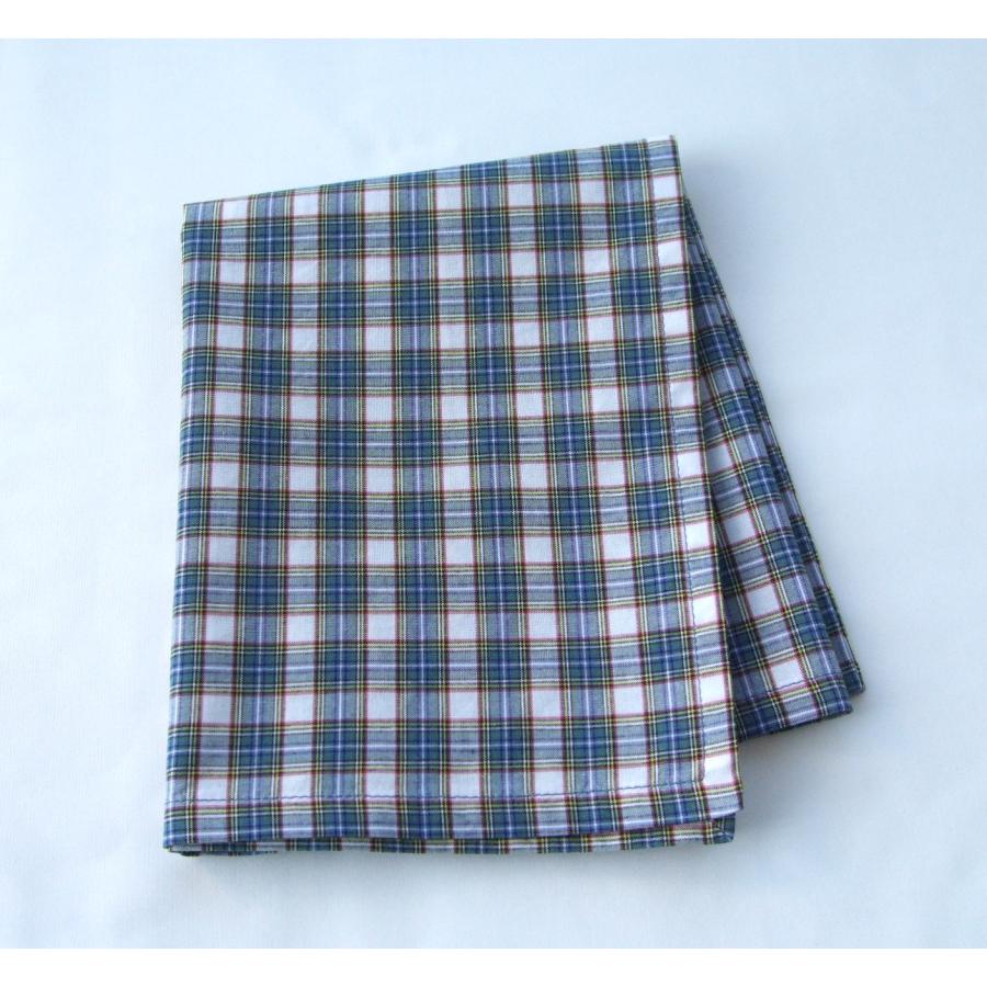 給食用ランチョンマット60×40【ブルーのチェック】綿・薄地 |  | 06