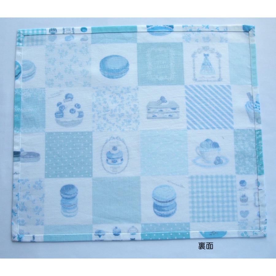 給食用ランチョンマット40×35【水色のスウィーツ柄】綿 |  | 03