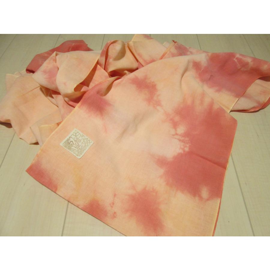 天然素材草木染めのさらし 抱っこ紐・おんぶ紐☆あかね染め むら染め インテリア 防災グッズにも　5ｍ きりっぱなしのさらし《A》 |  | 02