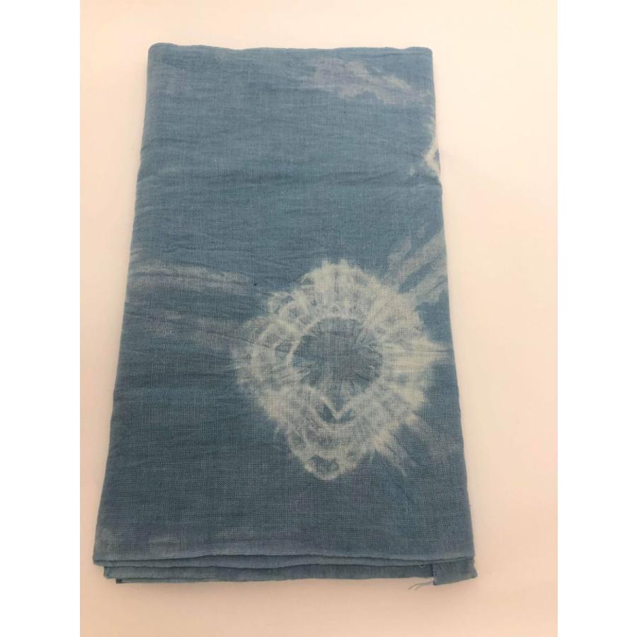 天然素材草木染めのさらし 抱っこ紐・おんぶ紐☆藍染め 絞り模様 インテリア 防災グッズにも　5ｍ きりっぱなしのさらし《B》 |  | 01