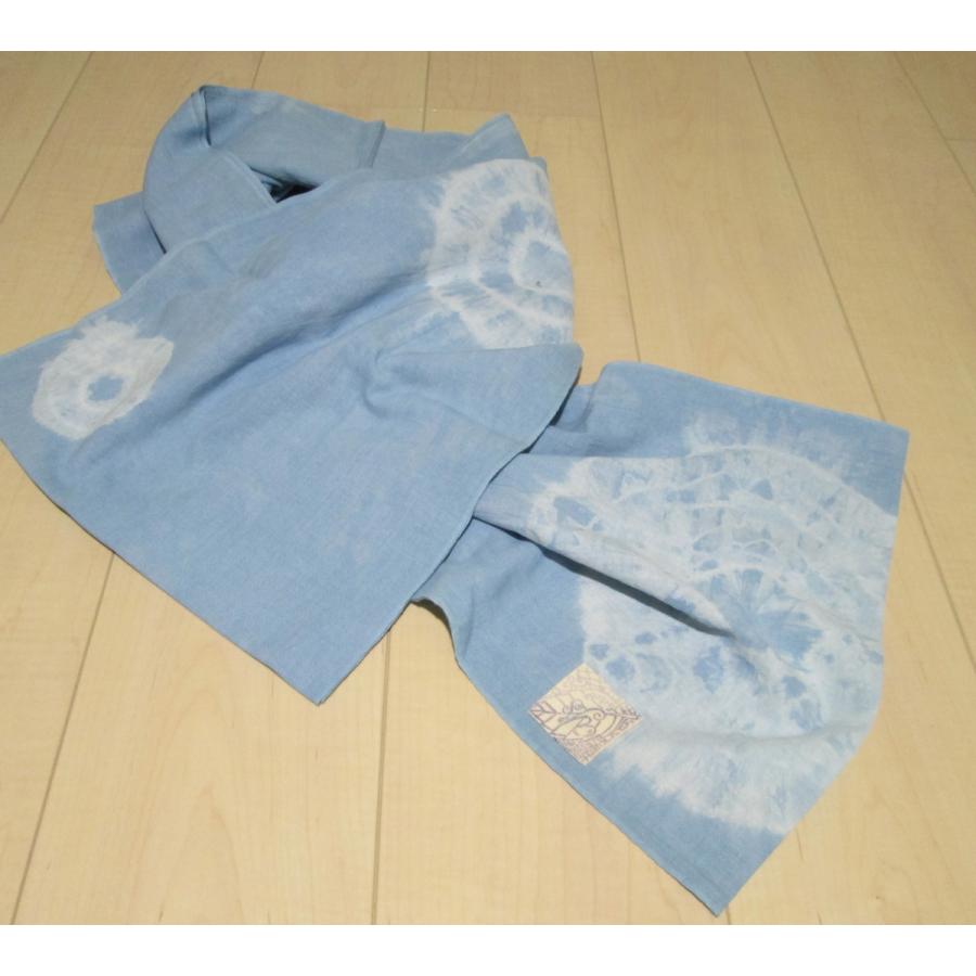 天然素材草木染めのさらし 抱っこ紐・おんぶ紐☆藍染め 絞り模様 インテリア 防災グッズにも　5ｍ きりっぱなしのさらし《B》 |  | 05