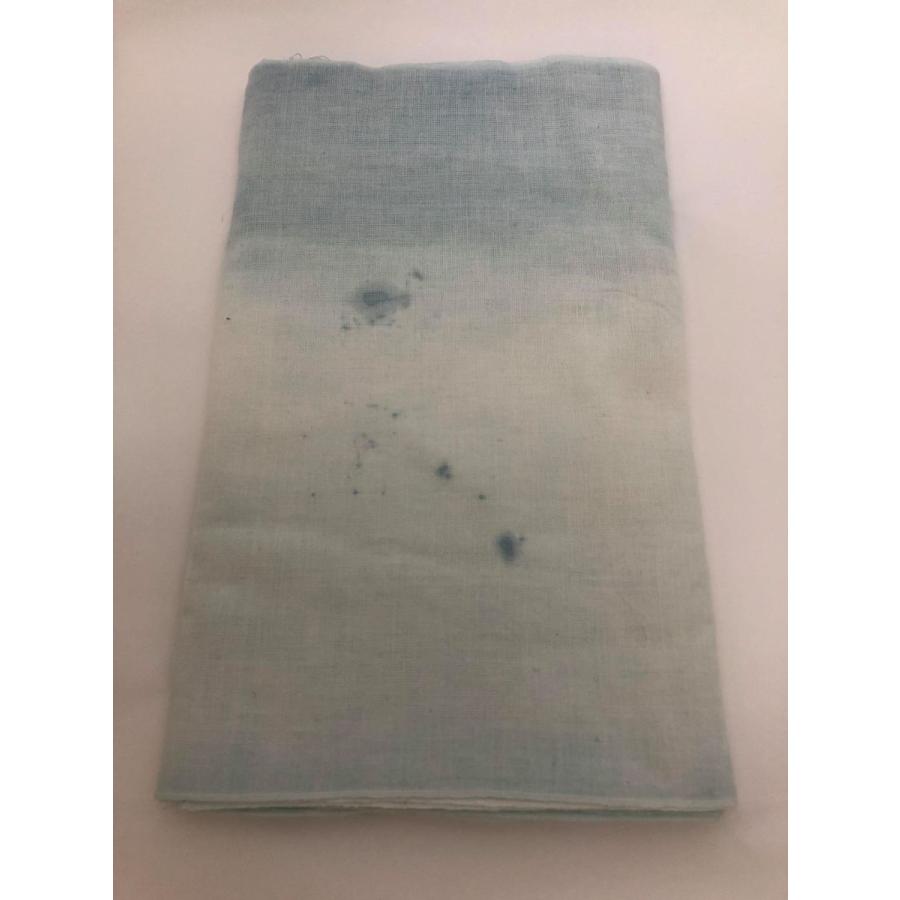 天然素材草木染めのさらし 抱っこ紐・おんぶ紐☆藍染め 薄い水色 インテリア 防災グッズにも　5ｍ きりっぱなしのさらし《C》 |  | 01