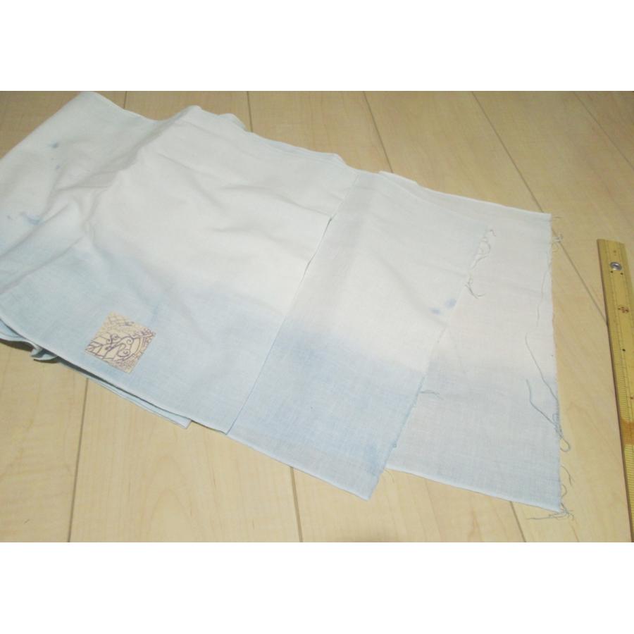 天然素材草木染めのさらし 抱っこ紐・おんぶ紐☆藍染め 薄い水色 インテリア 防災グッズにも　5ｍ きりっぱなしのさらし《C》 |  | 06