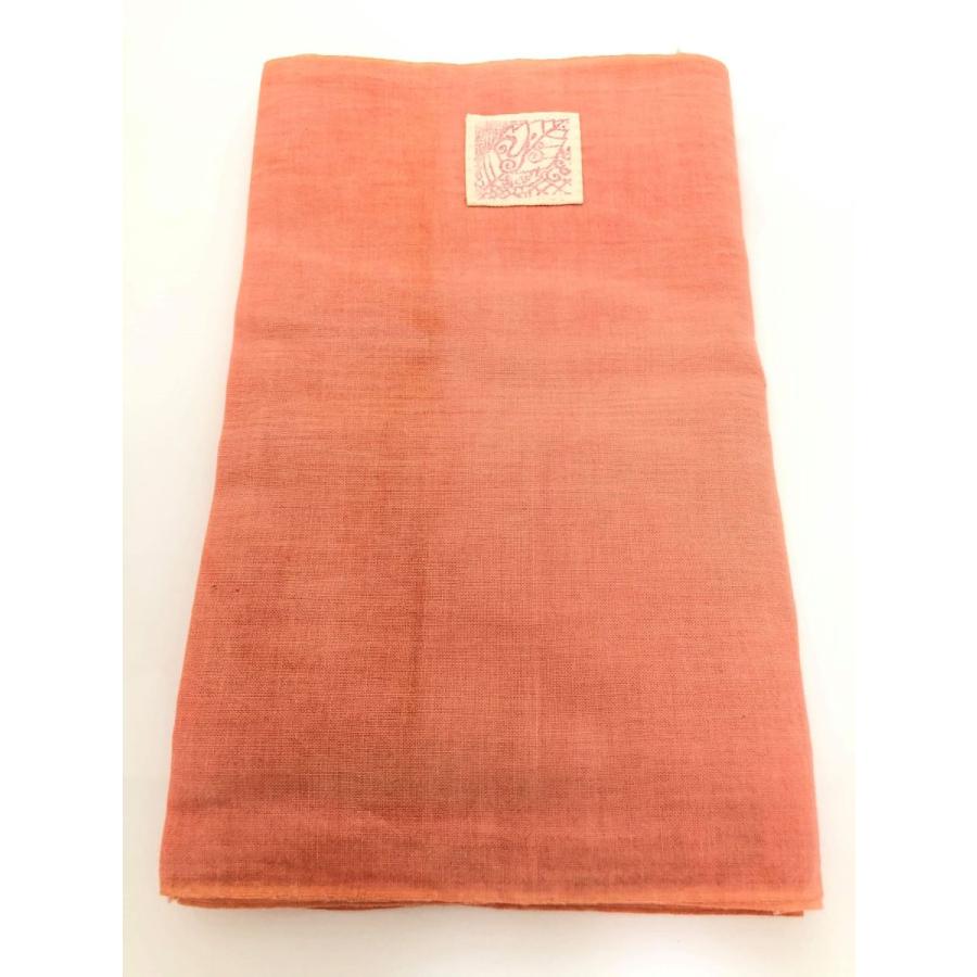 天然素材草木染めのさらし 抱っこ紐・おんぶ紐☆あかね染め あかね色インテリア 防災グッズにも　5ｍ きりっぱなしのさらし《D》 | 