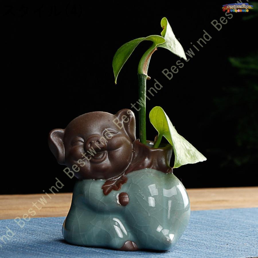 陶器製 かわいい豚の置物 ハンドメイド 鉢植え 豚人形 陶芸 陶器製 かわいい豚の置物 ハンドメイド 鉢植え 豚人形 陶芸
