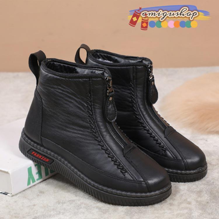 シニア ブーツ センターファスナー スノーブーツ ショートブーツ