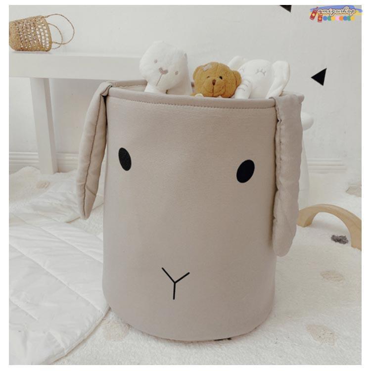おもちゃ箱 丸 おもちゃ 玩具 収納箱 収納ボックス ウサギ 犬 耳付き かわいい 収納バスケット 布 キャンバス 帆布 防水 おしゃれ 軽量 軽い | ブランド登録なし | 11