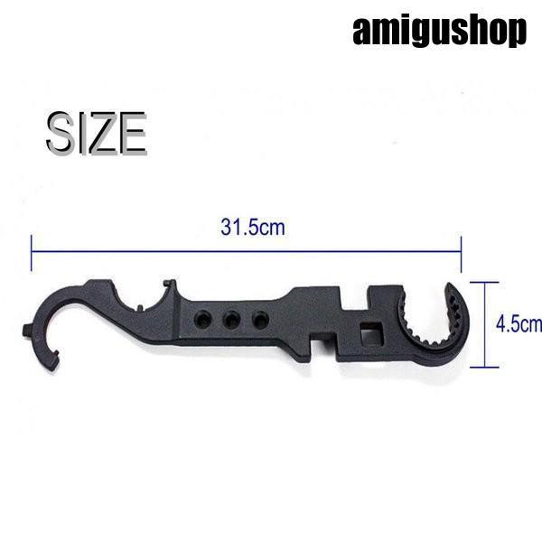 レンチ ツール 多機能 バレルナット 万能 工具 AR-15/M4/M16 対応 サバゲー エアガン｜amigushop｜04