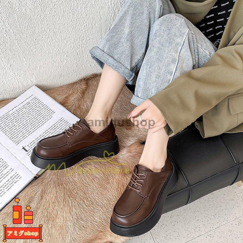 ローファー レディース 痛くない ローヒール 楽 大人 黒 ブラック 柔らかい 歩きやすい レースアップ 代30代40代 通勤通学 レザー調 履き やすい カジュアル Hl08 Oo995 アミグshop 通販 Yahoo ショッピング