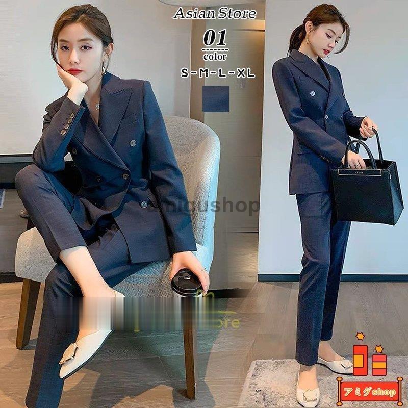 レディース パンツスーツ オフィスカジュアル 春コーデ 通勤 ママスーツ ジャケット セットアップ きれいめ 上品 ミセス 50代 40代 30代 洗える ストレッチ 就活 Hl0223 Oo124 アミグshop 通販 Yahoo ショッピング