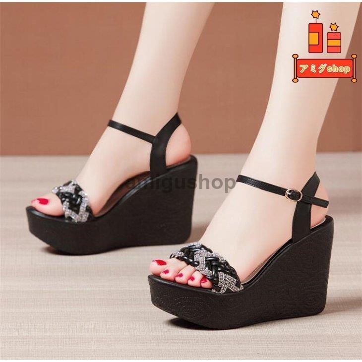 ウェッジソールサンダル サンダル レディース 厚底サンダル ウェッジソール 厚底 サマー ピンヒール 夏 カジュアル シューズ 疲れない Hl0414 Zx13 アミグshop 通販 Yahoo ショッピング