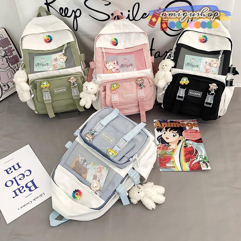 リュックサック 5colors シンプル 可愛い Cool少女 レディース ポケット多い リュックバック大容量 ファッション高校生 大学生 中学生 大容量 登山 韓国風 Hl0426 Mn219 アミグshop 通販 Yahoo ショッピング