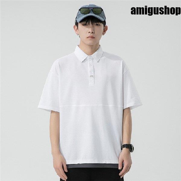希少 黒入荷 メンズウエア 半袖ポロシャツ メンズ 重ね着風 ボタンダウンシャツ 半そで 半袖ポロシャツ メンズ 重ね着風 ボタンダウンシャツ 半そで シャツ メンズポロシャツ お兄系ポロシャツ ジュニア 配色切替 立ち襟 夏服 サマー Www Threeriversofs Com