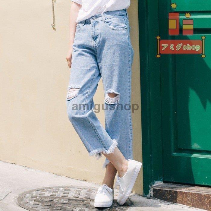 ファッション 22summer Autumn新作 クロップドパンツ レディース デニム ジーンズ カットオフ フリンジ ダメージ カジュアル 春夏秋 Tlds678hzx Www Boulevardrestaurants Com