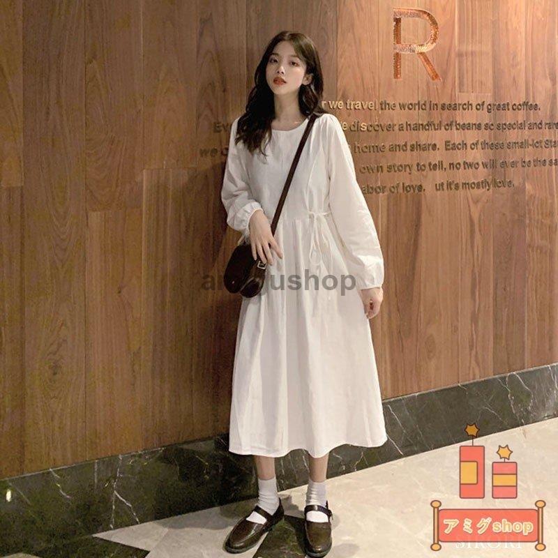 ワンピース レディース 長袖 白 レディース ワンピース 森ガール レトロ 体型カバー 呼ばれ 韓国風 オシャレ 半袖 春 ロング丈 ゆったり きれいめ ロング 通 Hl0907 Ww790 アミグshop 通販 Yahoo ショッピング