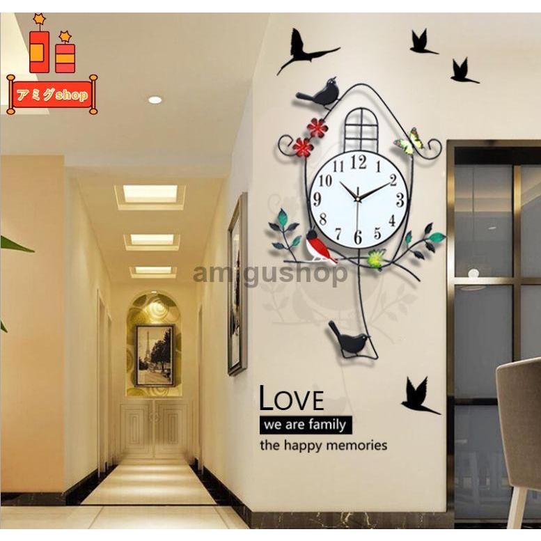 FELLOWGLO壁飾り 掛け時計 お部屋の鳥の壁掛け時計 インテリア時計 おしゃれ 北欧 新築プレゼント最適 かけ時計