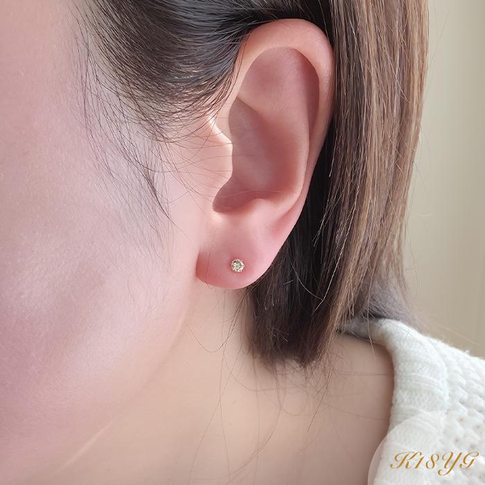 SIクラス 両耳0.2ct ダイヤピアス プラチナ pt900 K18 K18PG