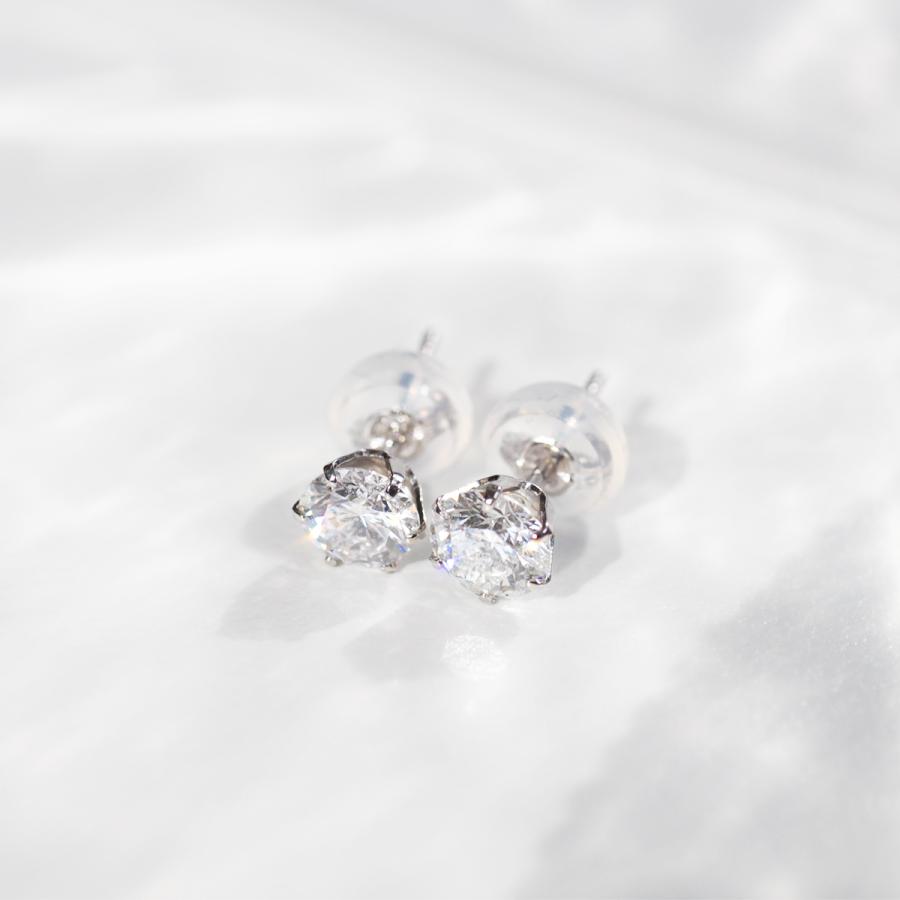 中央宝石研究所ソーティング excellentカット ダイヤモンドピアス 両耳0.6ct Fカラー SI2クラス プラチナ900 一粒ピアスの画像
