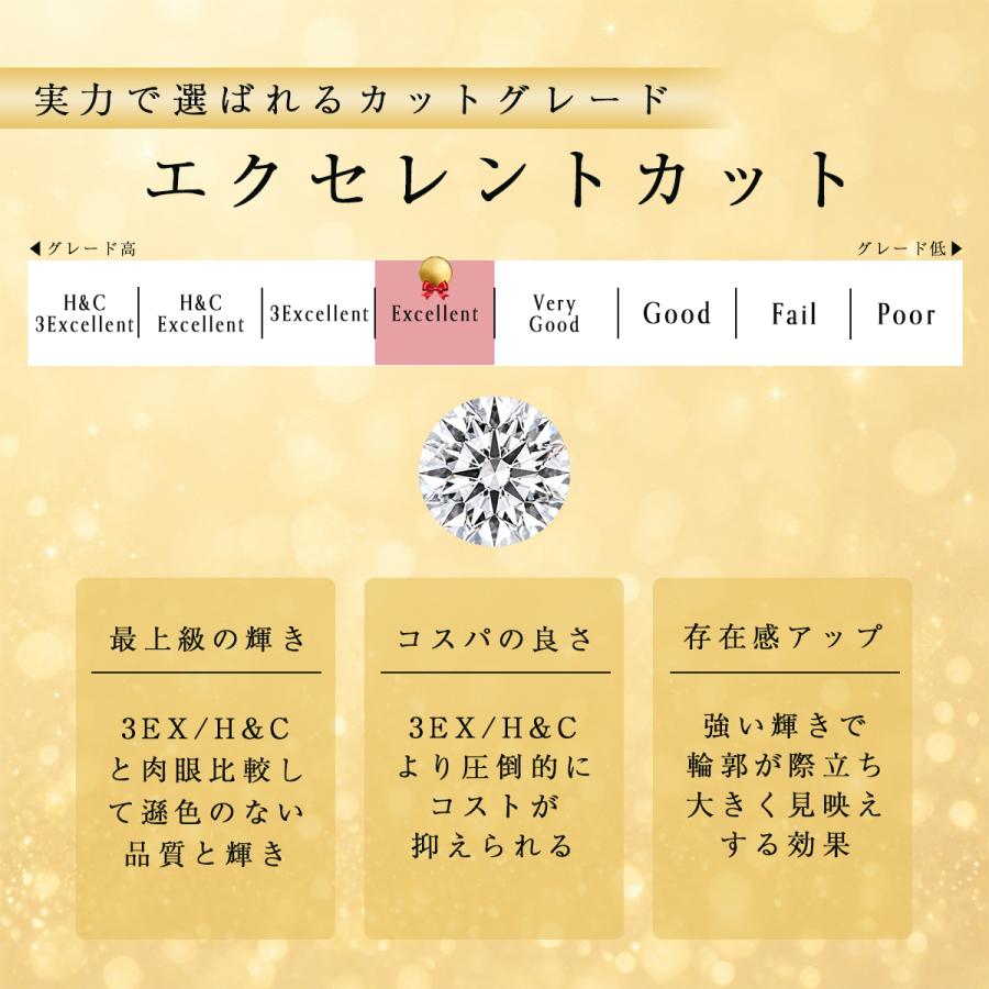 中央宝石研究所ソーティング excellentカット ダイヤモンドピアス 両耳0.6ct Fカラー SI2クラス プラチナ900 一粒ピアスの画像
