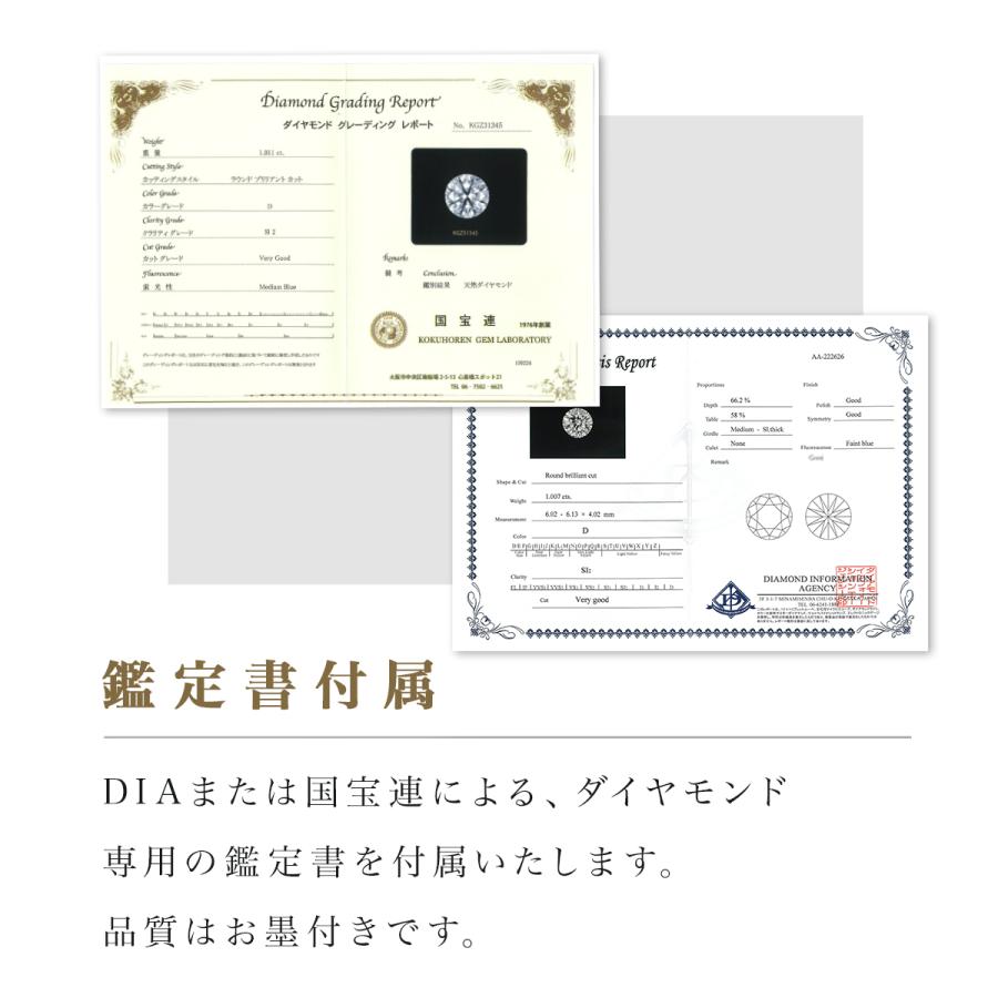 ダイヤ ネックレス 1.0ct D-SI2-VG Dカラー 鑑定書 一粒ダイヤ 1