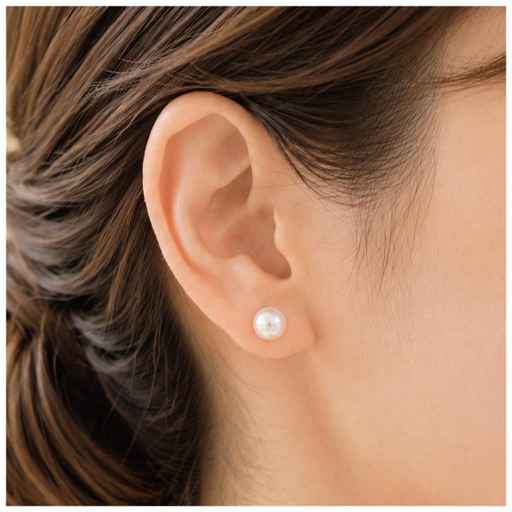 ピアス 18金 パール あこや 7.0-7.5mm イヤリング あこや真珠ピアス