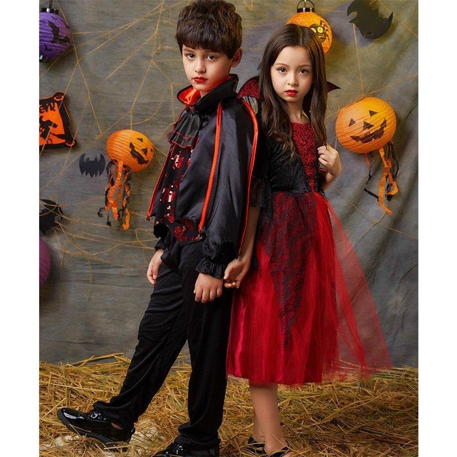 ！ハロウィン コスプレ 子供 Halloween変装 バンパイア コスチューム ケープ風 ロングドレス 鬼の花嫁 ゾンビ 吸血鬼 魔女 悪魔衣装｜amika-st｜03