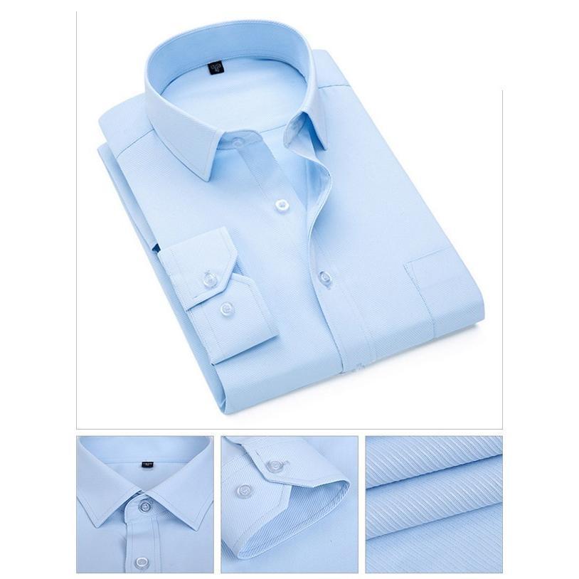 長袖ワイシャツ メンズ ワイシャツセット 紳士用 スリム ノーマル 綿混素材 形状記憶 形態安定 白 ホワイト ブルー ボタンダウン｜amika-st｜12