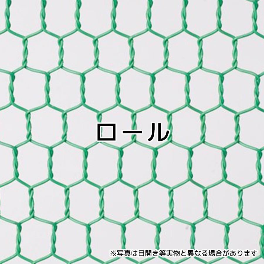 ビニール亀甲金網グリーン 目開き:26mm #18 線径：1.1mm サイズ