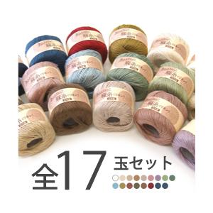 毛糸 春夏 あみもねっと 麻糸〈リネン〉 １７色１７玉セット 合太 | 