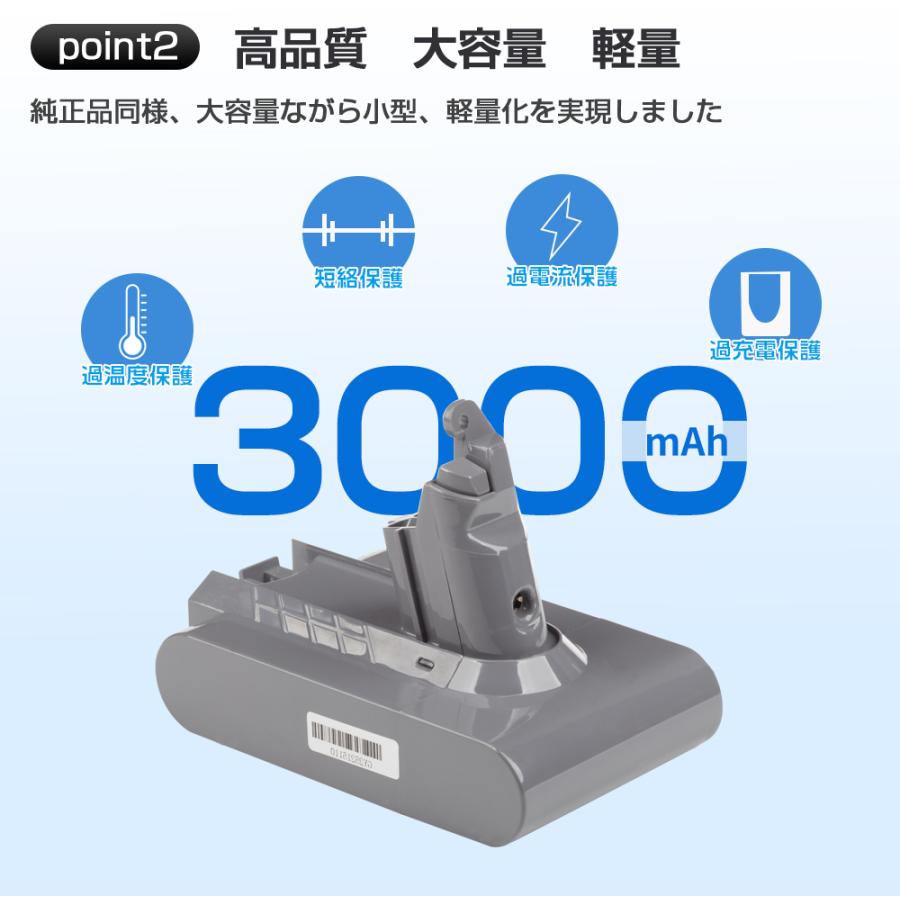 ダイソン V6 バッテリー 3000mAh dyson DC58 DC59 DC61 DC62