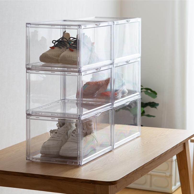 新品　10セット　シューズケース　ＫＤ　クリア　シューズボックス 楽天市場】シューズボックス 10個セット 1足 スリム クリア