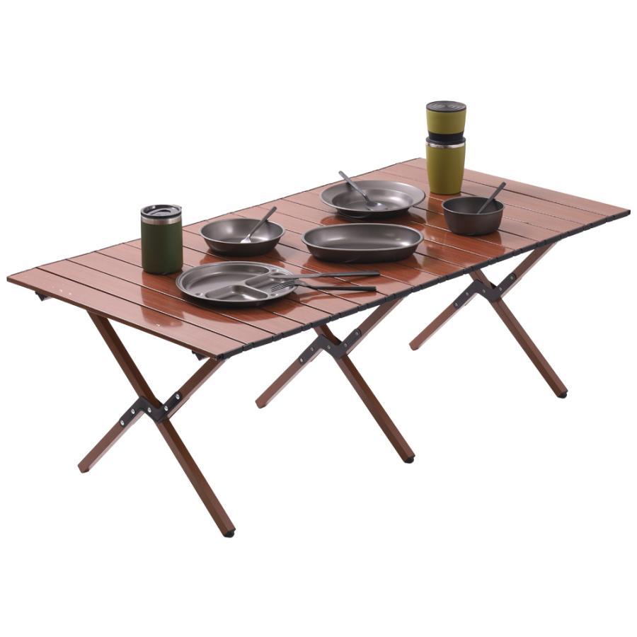アウトドアテーブル 折りたたみ 木目 120cm 軽量 1?4人用 120×45