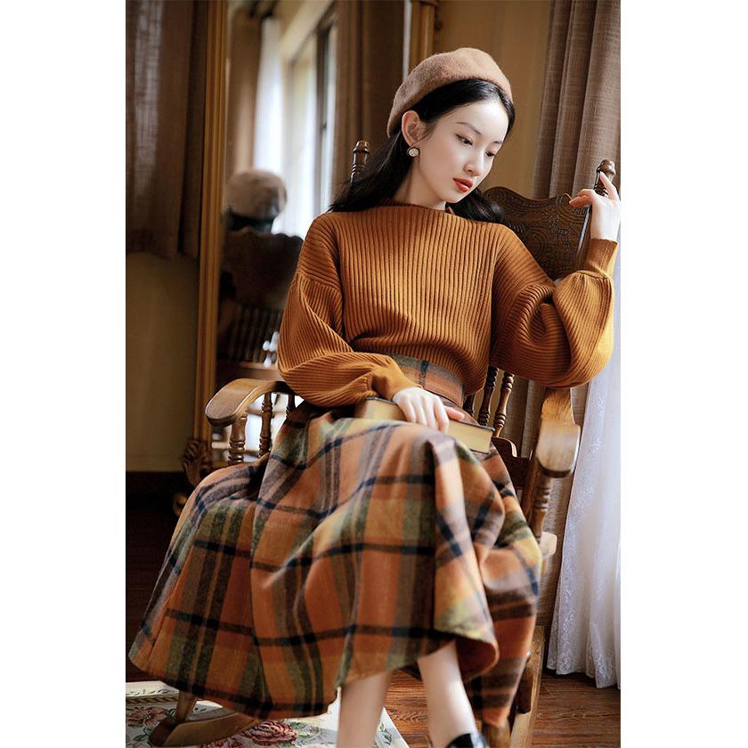 上品 セットアップ レディース スカートセット ワンピース ロング丈 長袖 秋 冬 40代 春 トップス ニット セーター カットソー 着痩せ 通勤 結婚式 お出かけ Umb Digital