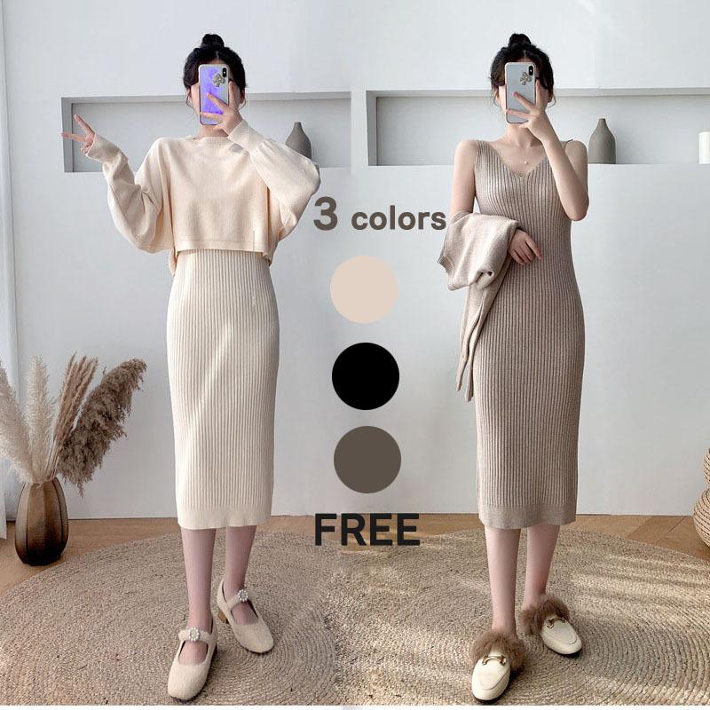 卒業式 服 母 セットアップ レディース ニットワンピース 2点セット ロングスカート セレモニースーツ ビジネス おしゃれ 入学式 通勤 Ol 韓国 秋冬 上品 祝日