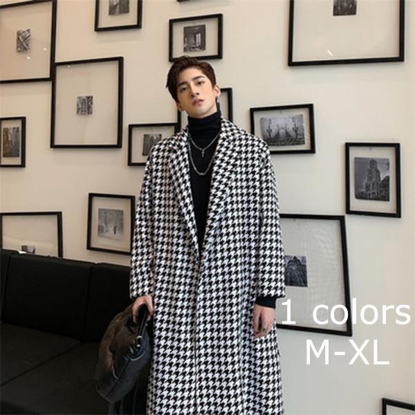 チェスターコート メンズ 千鳥柄 黒 白 ロング 暖かい チェック コーデ 豪華 ジャケット 上品 40代 お洒落 テーラード 通学 30代 通勤 代 高級 50代 人気