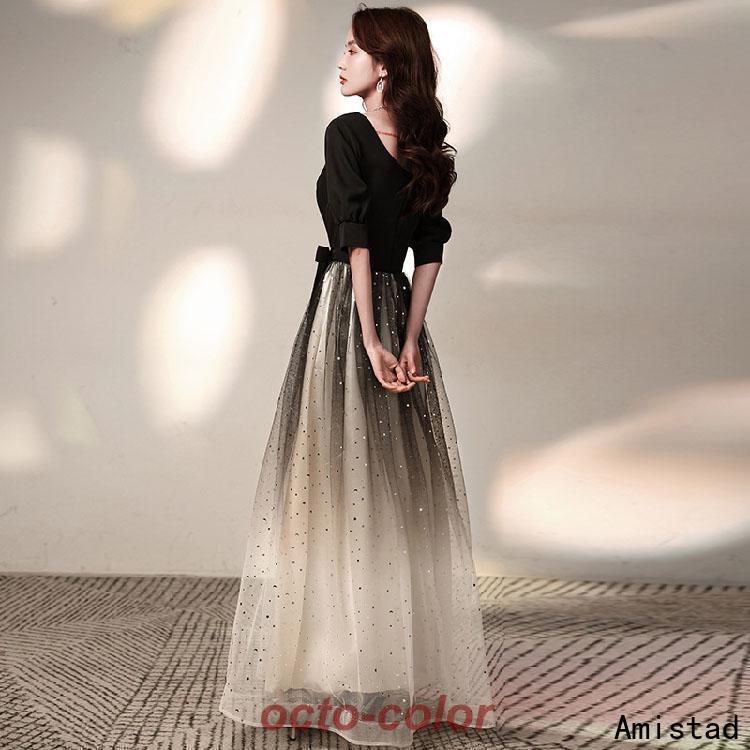 ドレス 大人 ピアノ 発表会 高校生 パーティードレス 中学生 演奏会ドレス 黒 ロングドレス 結婚式ドレス ブラック マキシ丈 ジュニア キラキラ 韓国 カクテル | ブランド登録なし | 07