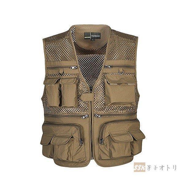 カメラマン ベスト メンズ アウトドアウェア メイクベスト お釣り 登山服 作業服 ミリタリー 軍服 多機能 メッシュ｜amistad-2｜04