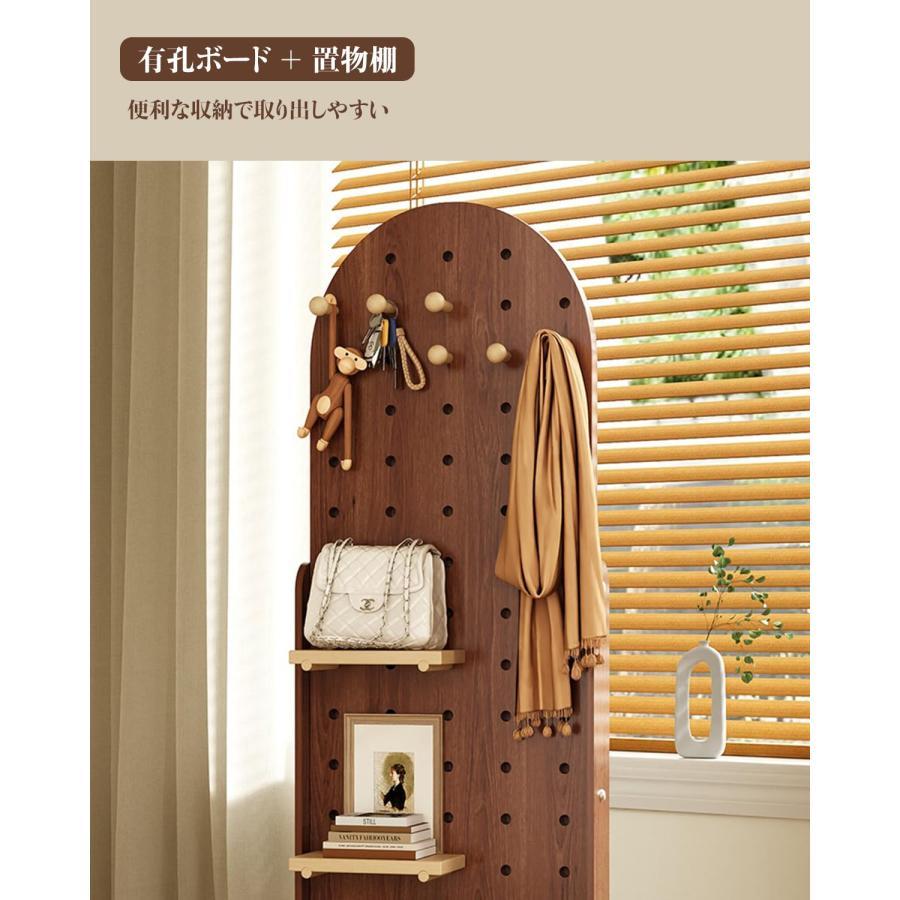 回転式スタンドミラー 全身鏡 収納 北欧 姿見鏡 おしゃれ 大型ミラー