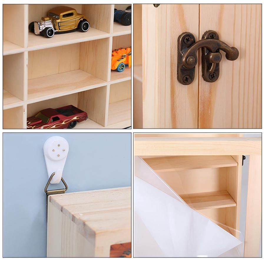 ミニカー ケース 木製トミカ 収納ケース 壁掛け 収納 透明アクリル扉