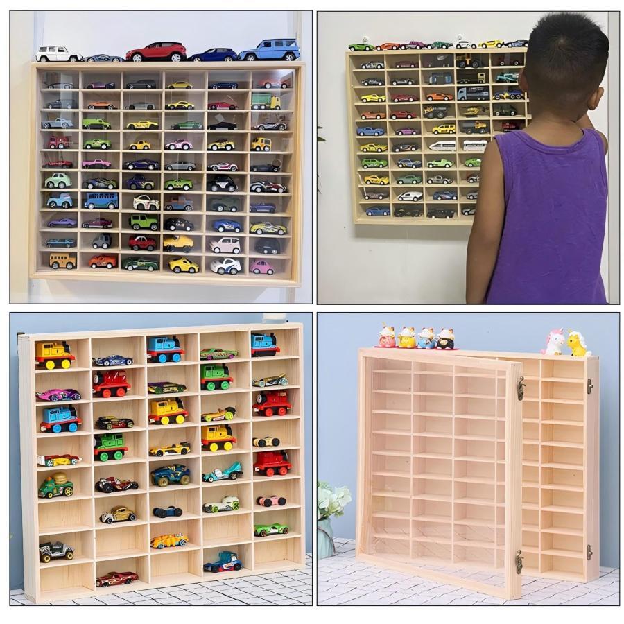 ミニカー ケース 木製トミカ 収納ケース 壁掛け 収納 透明アクリル扉