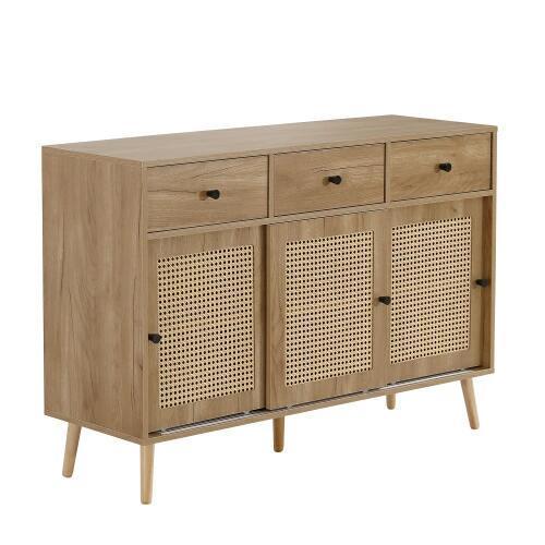 キャビネット サイドボード チェストラタン調 ラタン風 引き出し付き