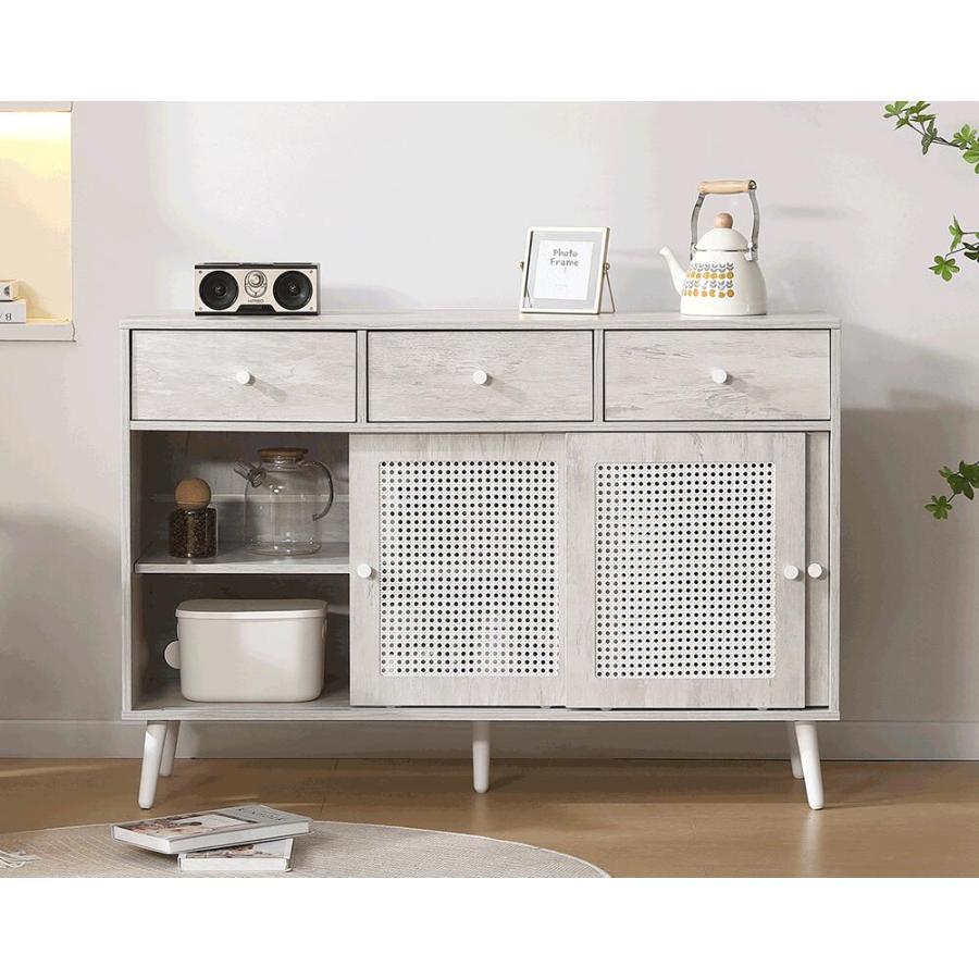 キャビネット サイドボード チェストラタン調 ラタン風 引き出し付き