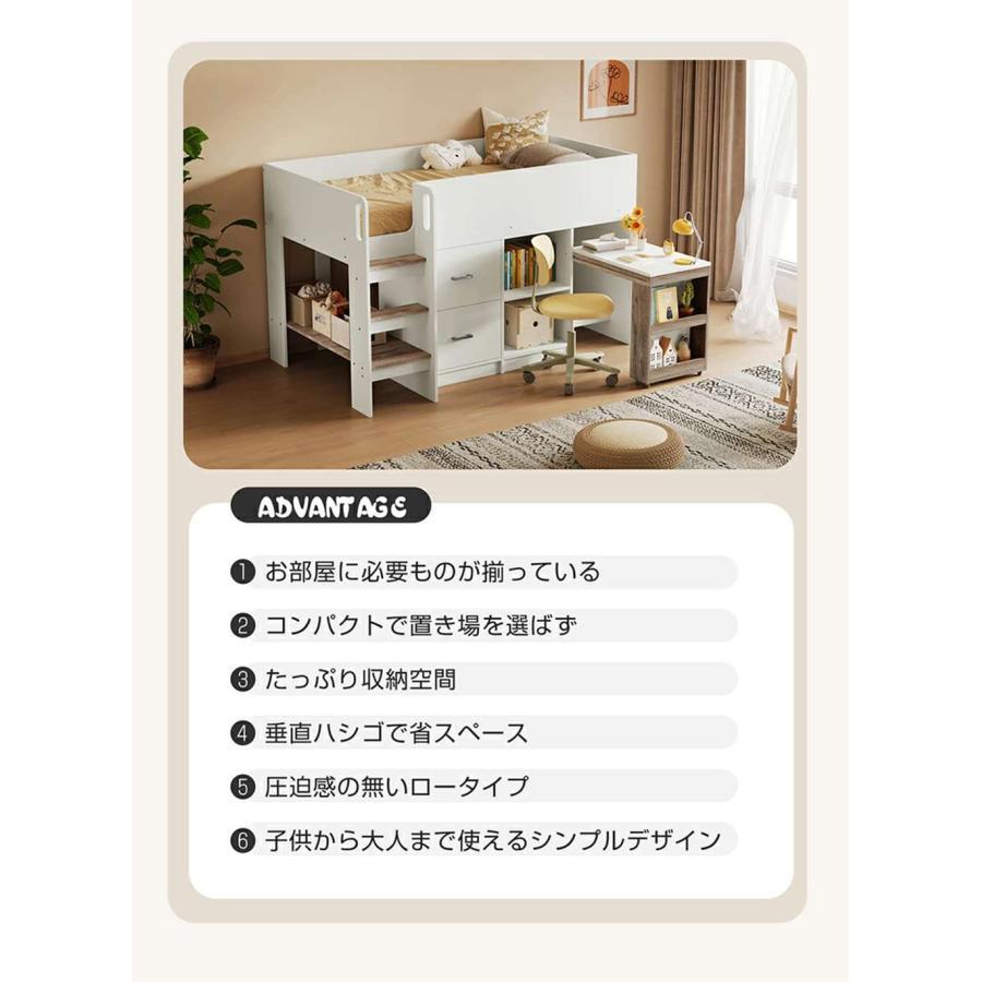 2段ベッド 二段ベッド はしご パイプ パイプベッド ハイタイプ ミドルタイプ ア_2